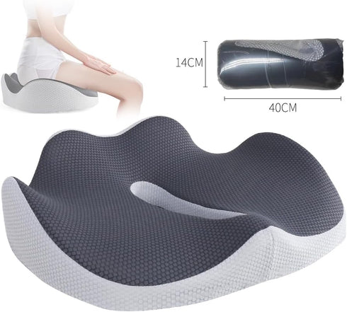 Tailbone Seat Cushion for Office Chair Orthopedic Memory Foam Coccyx Support Pad Sciatica Pain Relief Back Comfort