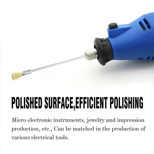 10 Pieces Extended Stainless Copper Wire Cleaning End Brushes for Rust Paint Removal, Polishing Rotary Tools (3 MM