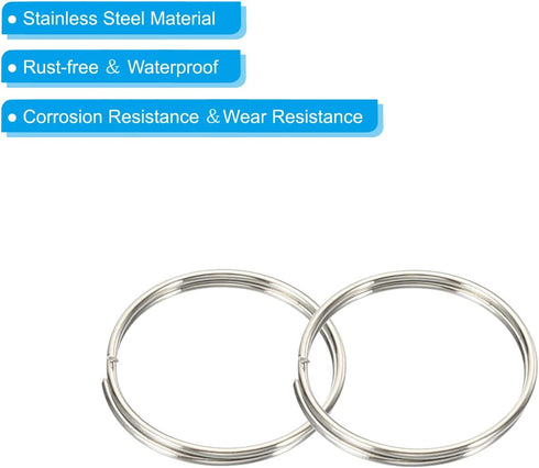 500 Pack 11mm/0.4" PATIKIL Mini Split Rings, OD Split Circular Ring Stainless Steel Clip Ring for Fastening Chandelier