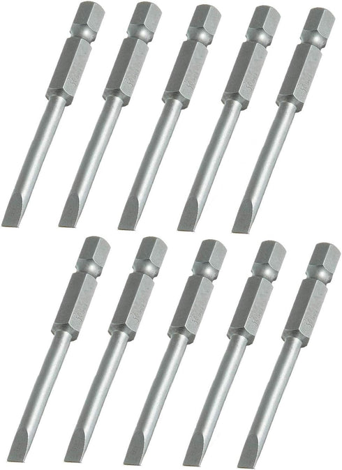 YXQ 4mm Slotted Screwdriver Bits, 1/4 Hex Shank Flat Head, 2 inch Length, 10Pcs