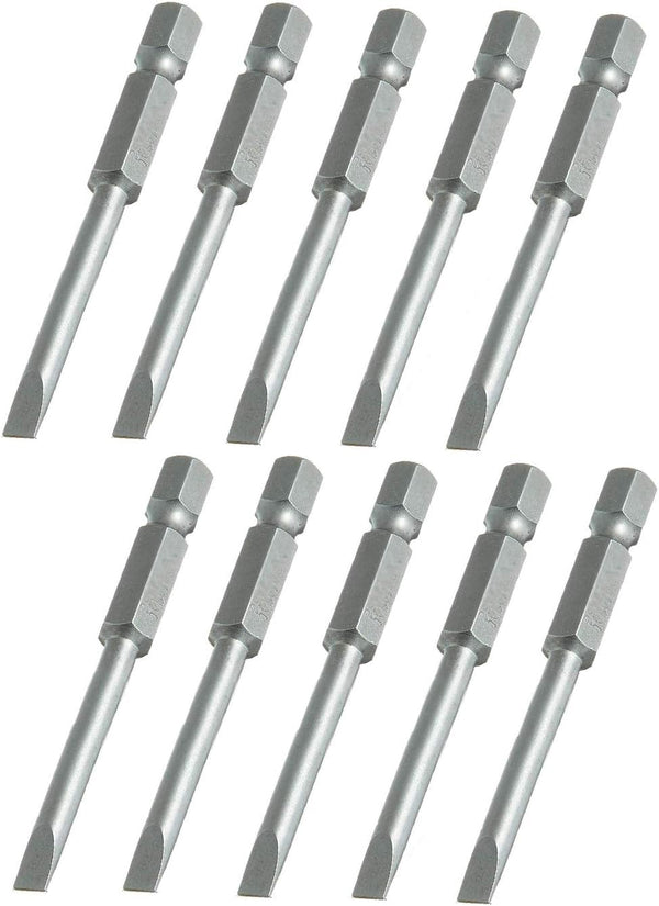 YXQ 4mm Slotted Screwdriver Bits, 1/4 Hex Shank Flat Head, 2 inch Length, 10Pcs