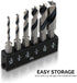 NEIKO 11401A 6 Piece Brad Point Drill Bit Set, Stubby for Wood, 1/4" Quick Change Hex Shank