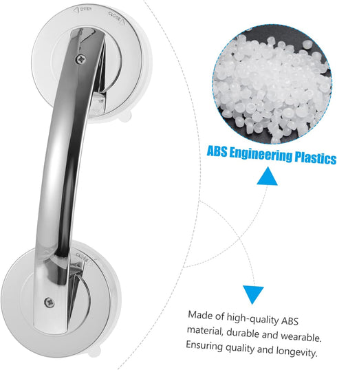 2-Pack Suction Shower Grab Bar & Toilet Handle for Bathroom Doors