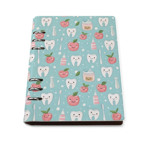 Nevjipu College Ruled Notebooks for School - Cute Toothbrush Teeth Print Pu