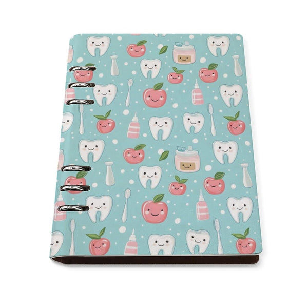 Nevjipu College Ruled Notebooks for School - Cute Toothbrush Teeth Print Pu
