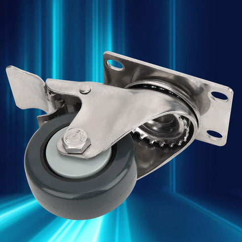 1.5in 304 30kg/66.1lb Silent Casters Locking Stainless Steel Trolleys Loading