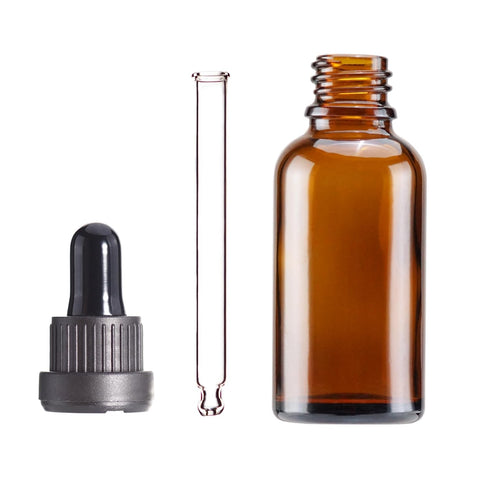 YIZHAO Amber Glass Dropper Bottle, 1oz, Tincture Bottles with Dropper for Essential Oils, 6 Pcs