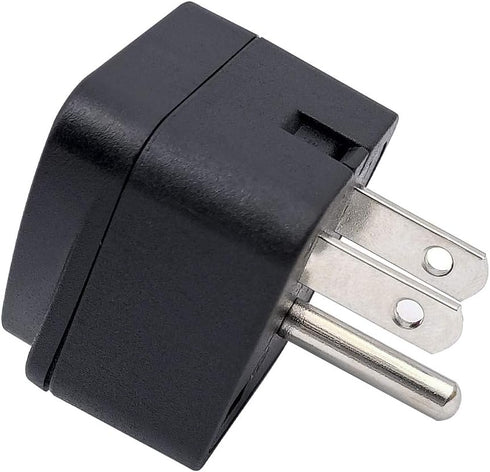 US Travel Plug Adapter EU/UK/AU/in/CN/JP/Asia/Italy/Brazil to USA (Type B), 3 Prong Grounded USA Wall Plug, International Mini Travel Adapter and Converter, Wall Outlet Power Charger Converter Black