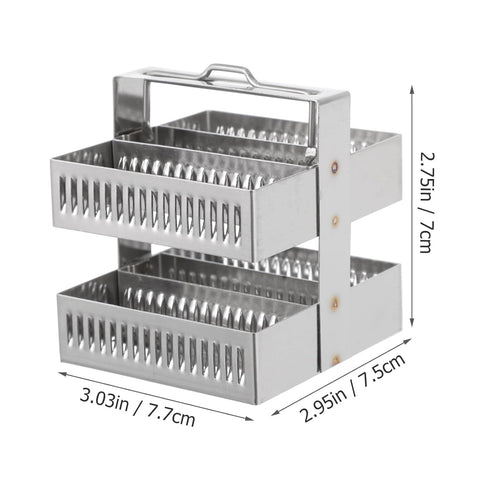 Microscope Slides Rack 30 Positions, Stainless Steel Microscope Slide Holder - Research Staining Specimen Experiment Experiments Storage Stand for Lab