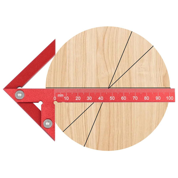 Aluminum Alloy Center Positioning Ruler, Multi-Function High-Precision Metric Measuring Tool for Right Angles