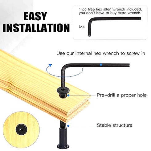 ALLOYPRO M6 3/4" 35-Sets Cabinets,M6x20mm x Hex Drive Socket Cap Bolts Screws Kit, Binding Post Screws Socket Cover