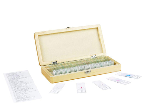 Vision Scientific VS50 Piece Slide Set, 50 Prepared Glass Microscope Slides, General Biological Application,