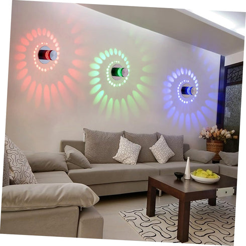 CTIRCHIU 3W Dimmable Spiral LED Wall Sconce Blue Light Lamp for Bedroom KTV and Bar Decor Modern Design Adjustable