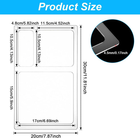 HekouJiub 3 Pocket Valet Tray Router Templates Rectangle Clear Acrylic Templates for Woodworking Transparent Router
