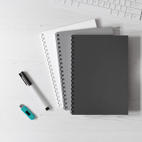 Binditek 100 Pack 12 Mil Sand-Textured Polycover, Plastic Binding Cover for Letter Size, Black