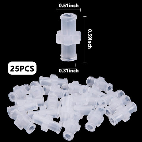 25pcs Luer Lock to Luer Lock Connector, Female Luer Syringe to Syringe Transfer Joint, PP Syringe Adapter Coupler