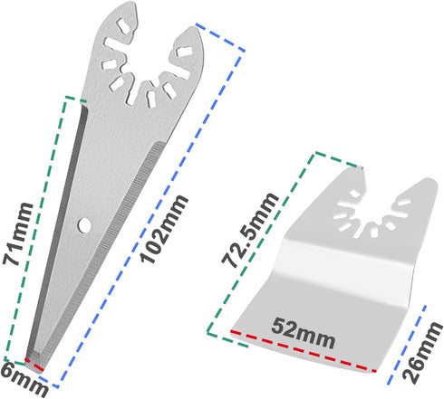 The Lord of the Tools 4Pcs Oscillating Multi Tool Scraper Blades & Curved Spatula, Stainless Steel, Bosch, Chicago
