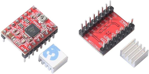 5pcs A4988 Stepper Motor Driver pololu StepStick Module Board Red with Aluminum Heat Sink Compatible with ramps 1.4 3D Printer Reprap, CNC Machine or Robotics