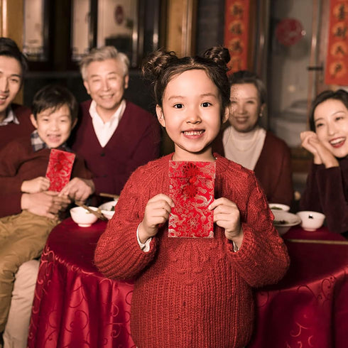 Hying 4 PCS Silk Red Envelope Chinese HongBao Card Envelopes, Lucky Money Red Pockets for 2023 New Year, Wedding