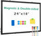 Double Sided Whiteboard, 24''X18'' Magnetic Dry Erase Board with Black Aluminum Frame for Wall Mounting