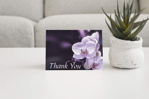 MPC Brands (50, Funeral Thank You Cards - Sympathy Bereavement Thank You Cards With Envelopes - Message Inside Purple