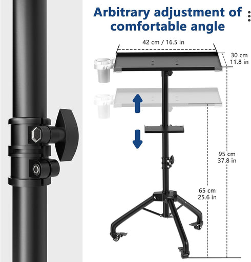 360 ZHOOGE Salon Tray Cart on Wheels with Stand Rack Tray, Premium Iron Alloy Tattoo Tray Height Adjustable Salon