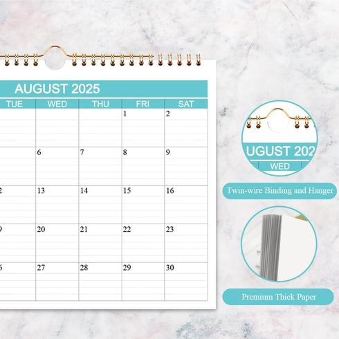 Calendar 2025-2026 Wall Calendar, Runs from Aug 2025 to Dec 2026, 17 Monthly Planner, 8.5 x 11 In