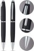 Cross Calais Signature Ballpoint Pen - Satin Black Barrel with Polished Mid Band and Bonus Black Refill