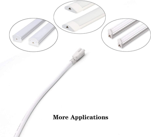 T5 T8 Extension Cords, 9ft 3-Prong Connector Cord for LED Tube Light, Pack of 2