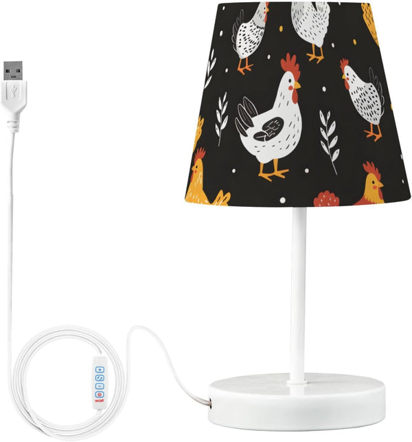 ALAZA Bedside Lamp Chicken Farm Animal Table Lamp for Bedroom Desk Lamp