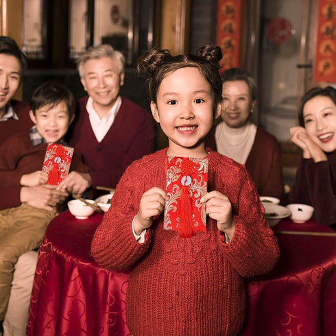Hying 6 PCS Silk Red Envelope | Chinese HongBao Card Envelopes | Lucky Money Red Pockets for 2023 New Year