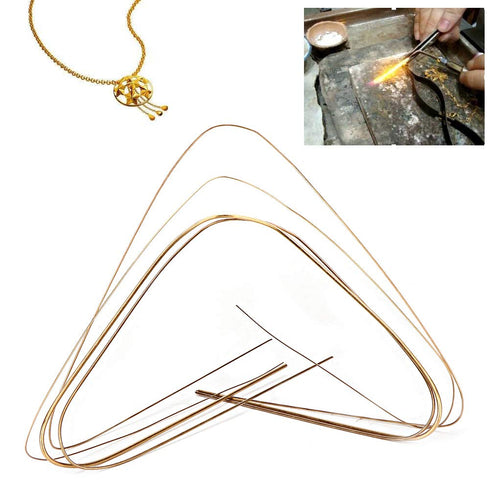 4pcs Gold Silver Copper Welding Rods, 0.5mm 0.7mm 1.0mm 1.5mm, Flexible Durable Soldering Wire for Jewelry Making