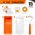 Microfiber Paint Roller Covers (3/8" Nap): 2 Inch 15 Pack Small Paint Roller Kit with High-Density Fabric, Paint Tray,