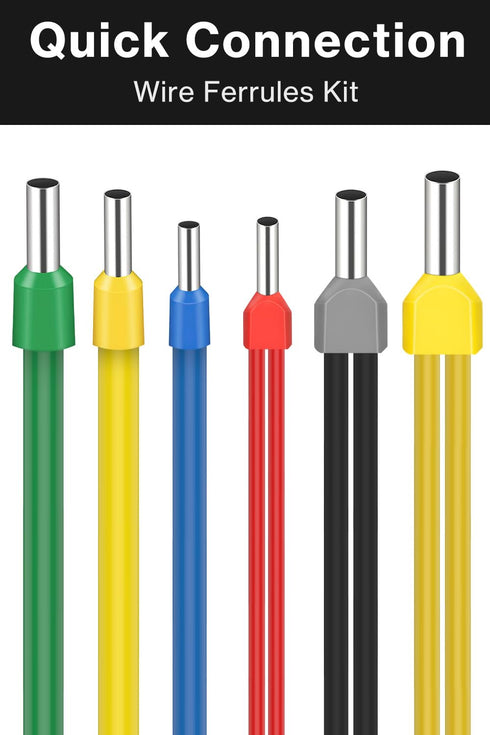 Lytool 1200pcs Double Wire Ferrule Kit, Insulated Ferrule Crimp Pin, Single-Line and Twin Wire Ferrule Set