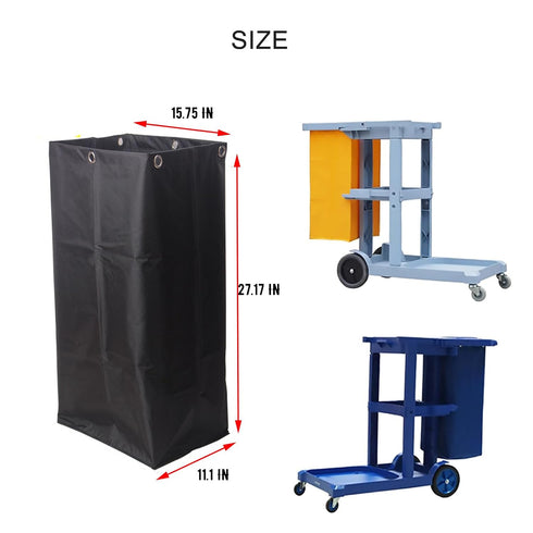 HYFTHOME Bag-16 11 27inches, Commercial 6 Grommets 23Gallon Replacement Janitorial Cart x x High Capacity Waterproof