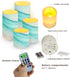 Cozeyat Set 4 Blue Wave LED Candles of Battery Powered Flameless with Remote Control Timer Color Changing for Indoor