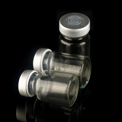 50 Pack 5ml Sealed Sample Vials - Transparent Glass Vials with Self-Healing Injection Port