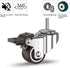 GBL 1" Small Caster Wheels with 2 Brakes - Set of 4 Low Profile Castor Wheels - 90Lbs Capacity, 5/16" Stem Dia.