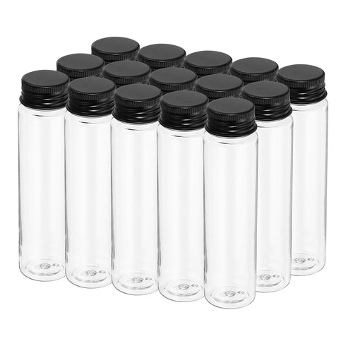 PATIKIL 80ml Plastic Test Tubes with Screw Caps, 15Pcs Flat Bottom Tubes for Scientific Party Decoration