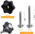 1/4"-20 T Track Knob Kit, 20 Pcs Hex Thread Knob Nuts, 10 Two Size Hex Bolts with Washers, T-Track Accessory