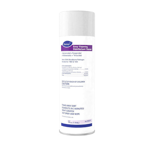 Diversey 04531 Envy Foaming Disinfectant Cleaner, 19-Ounce Aerosol Spray with Lavender Scent, Hospital Grade
