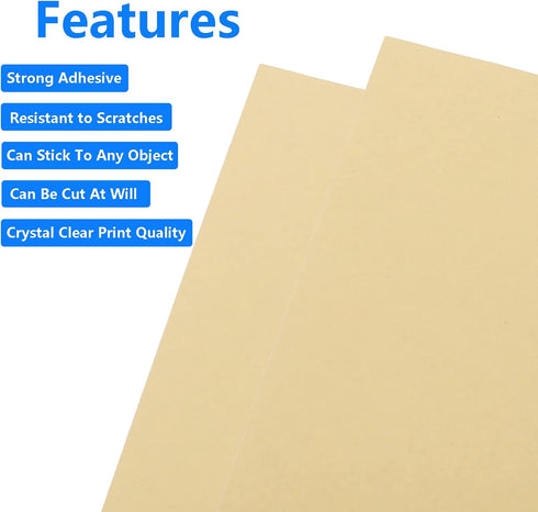 SAFYY 100 8-1/4" 11-11/16" Sheets Kraft Sticker Paper Labels, x Self Adhesive Shipping Labels-Compatible with Copier