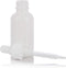 JUVITUS 1 oz Opal White Glass Boston Round Bottle with White Dropper, 24 Pack + Funnel