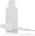 JUVITUS 1 oz Opal White Glass Boston Round Bottle with White Dropper, 24 Pack + Funnel