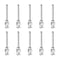 10pcs 12Gauge Stainless Steel Dispensing Needles, 1" Blunt Tips Luer Lock for Thick Liquids, Lab Use