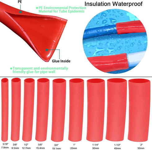Dual Wall Heat Shrink Tubing 3:1 Ratio Heat Activated Adhesive Glue Lined Marine Shrink Tube Wire Sleeving Wrap (4Ft,