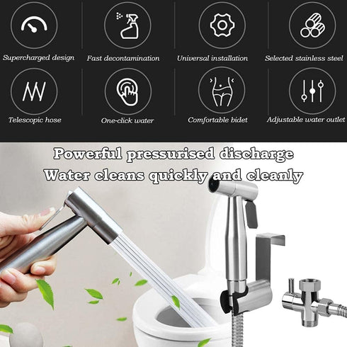 BUYGOO Handheld Bidet Sprayer for Toilet - Adjustable Water Pressure Control with Bidet Hose for Feminine Wash