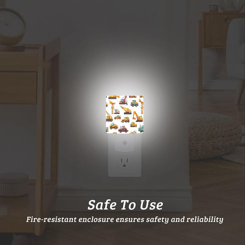 Excavator Night Light with Dusk to Dawn Light Sensors, Plug-in Wall Led Night Lights, Energy Efficient Lamp