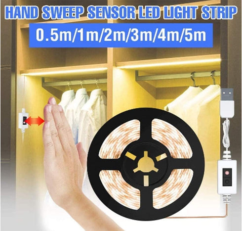 WeiHong Counter Kitchen,Shelf,Cupboard,Closet 5m) LED USB Under Cabinet Lights with Hand Wave,Under Lighting, Under
