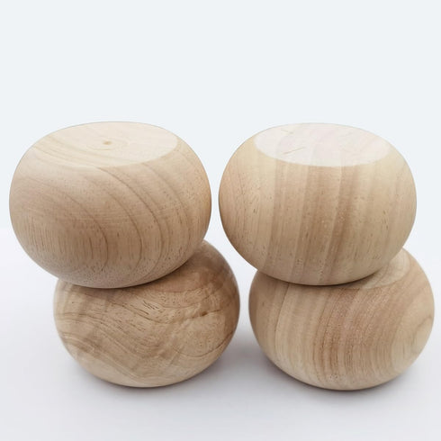 2 Inch Set 4 (2 inch Wooden Bun Feet Sofa Replacement Parts Round Furniture Legs Unfinished Sofa Couch Chair Ottoman